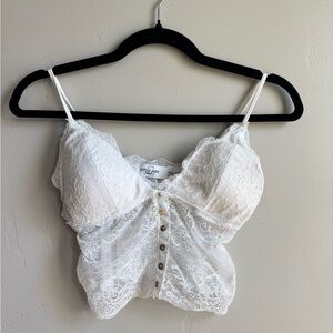 Carly Jean Los Angelas Lace White Bralette Boho Coquette Clean Girl Fairycore